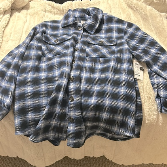 Blue plaid Shacket - Picture 4 of 8